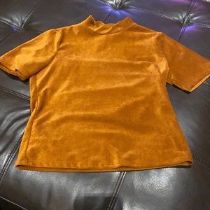 Burnt Orange Velvet Shirt